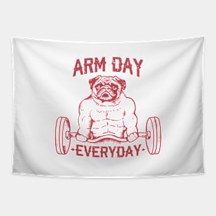 Arm Day with Pug Tapestry