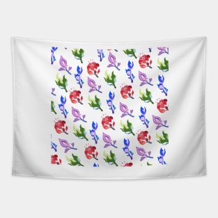 Inazuma Flowers Print (White) Tapestry