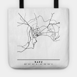 BAKU AZERBAIJAN BLACK CITY STREET MAP ART Tote