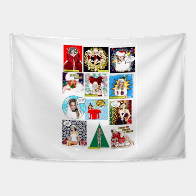 Kylie Minogue - Kylie Goes POW WOW Christmas Edition Tapestry by FashionGoesPop