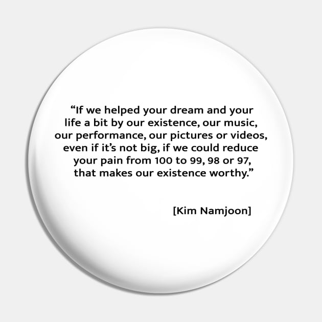 Kim Namjoon BTS quote Pin by Lani89