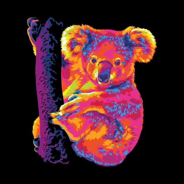 The Warm Rainbow Koala by polliadesign