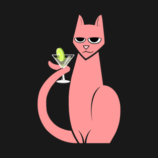 Cat w/ Martini T-Shirt