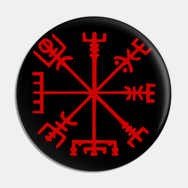 Blood Red Vegvísir [Viking Compass] Pin by tinybiscuits