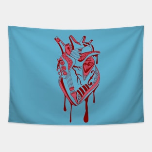 Pastel Tones Musical Heart Tapestry