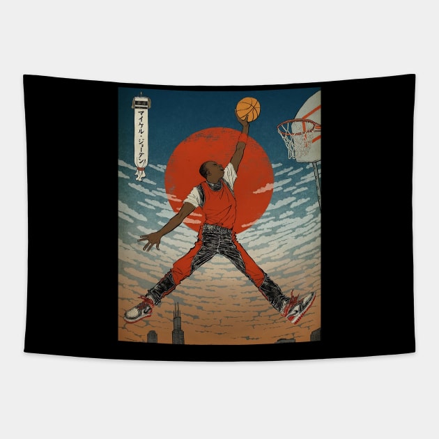 BASKETBALLART - MVP GOAT JUMPMAN Tapestry by JORDAN-ART23