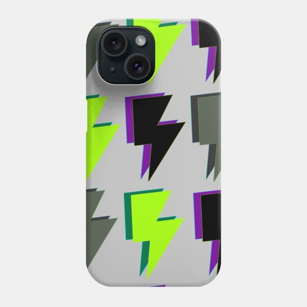 Lightning Bolts in Green, Purple and Black Phone Case by OneThreeSix