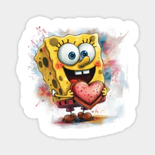 WATERCOLOR SPONGEBOB LOVE Magnet