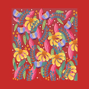 flower pattern illustration T-Shirt