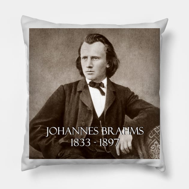 Great Composers: Johannes Brahms Pillow by Naves