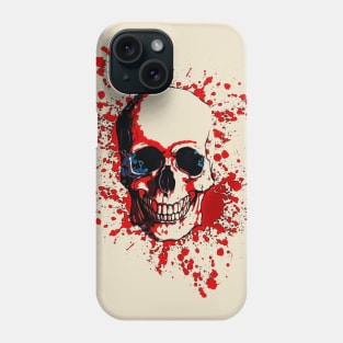 Skull with red blood stains, skull art, skull design Phone Case