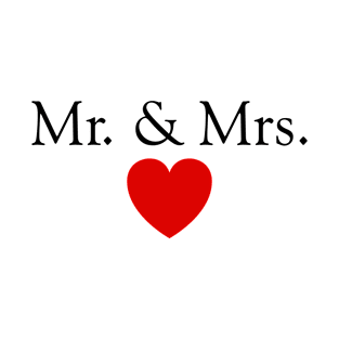 Mr. & Mrs. Heart Wedding Marriage Lovers T-Shirt