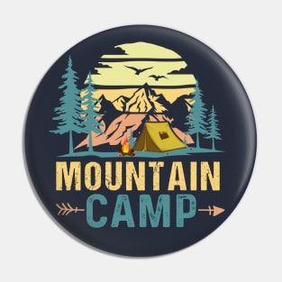 mountain camp - outdoor camping, adventure, hiking , trekking, holiday, vacation Pin