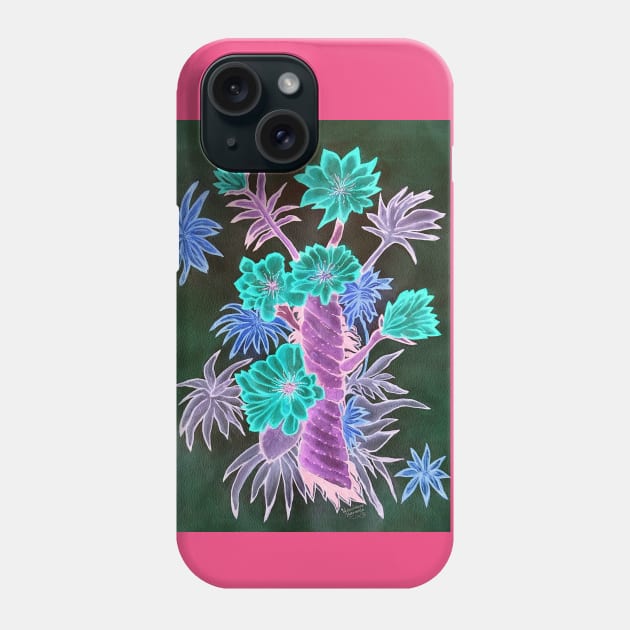 Neon Floral Painting Phone Case by Minxylynx4