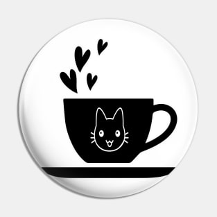 kitty black, Funny coffee cup, coffee lovers gift, coffee gift, coffee cozy, birthday, cafeteria’s stickers, fashion Design, restaurants and laptop stickers, lovely coffee cup with Kitty cat inside Pin