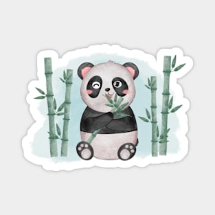 Panda bamboo Watercolor Cute Magnet