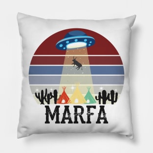 Marfa Texas Ghost Lights Festival UFO Cow Abduction Pillow