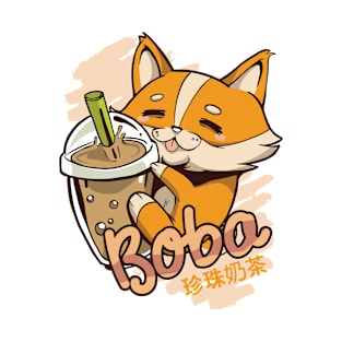 Corgi with milk shake T-Shirt