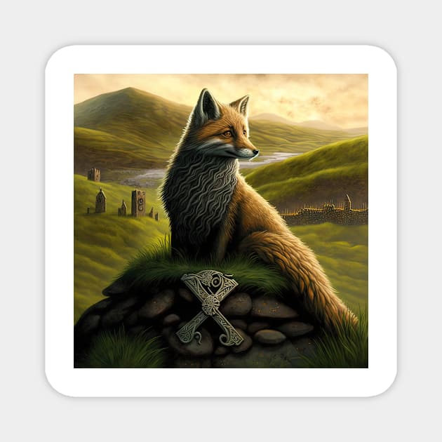 Celtic Fox Magnet by thewandswant