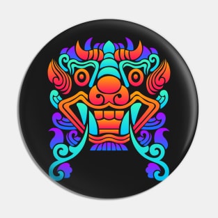 Trippy Psychedelic Rave Chinese Dragon Pin