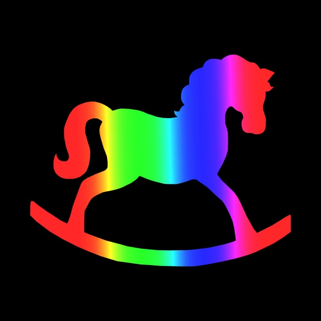 Rainbow Rocking Horse Silhouette by Art by Deborah Camp