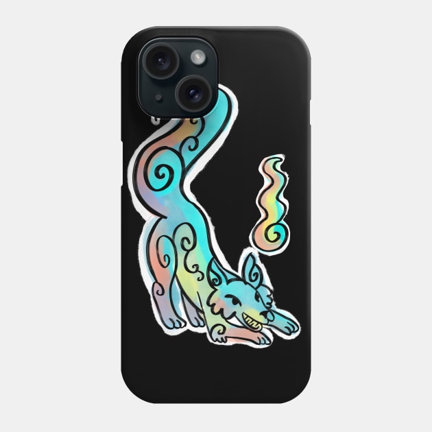 Cheeky Ink and Watercolor Japanese Fox Phone Case by narwhalwall