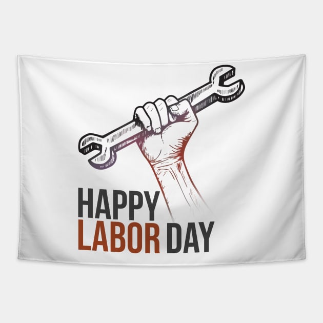 Happy Labor Day Tapestry by Pieartscreation