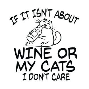 Wine And Cat Lover Design Shirt T-Shirt