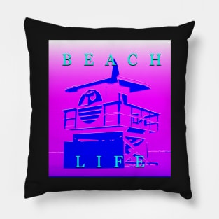 Beach life retro work A Pillow