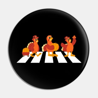 Crossing Turkey Thanksgiving Road Crosswalk Funny Turkey Pin