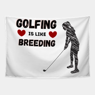 Golfing Girl Hobbies Tapestry