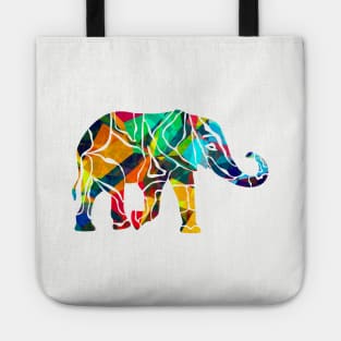 Abstract Colored Elephant T-shirt Tote