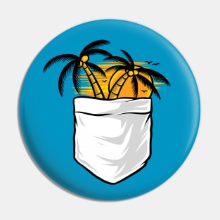 Tropical Palm Summer In Pocket Pin