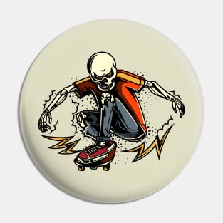 Mean Skater Skeleton Pin