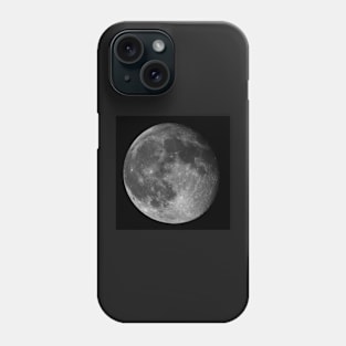 Full moon on black night sky background Phone Case