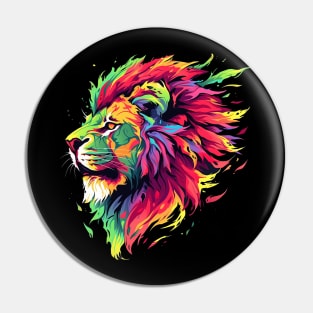 colorful lion Pin