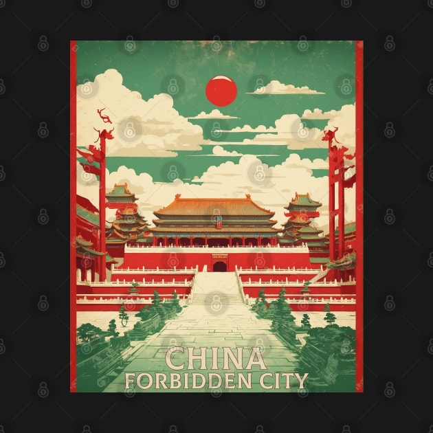 Forbidden City China Vintage Travel Poster Tourism by TravelersGems