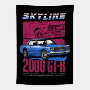 Skyline 2000 GTR JDM Car Tapestry