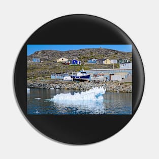 Icy Boatyard in Narsaq Greenland Pin