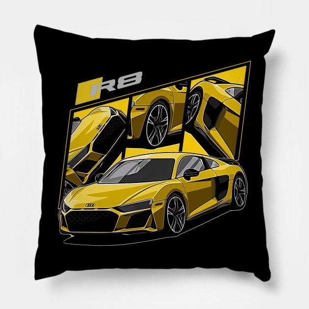 R8 v10 plus German Supercar Pillow by T-JD