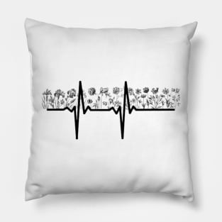 heart beat-flowers Pillow