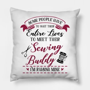 Sewing Mom and Baby Matching T-shirts Gift Pillow