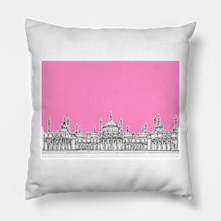 Brighton Royal Pavilion Facade ( pink version ) Pillow