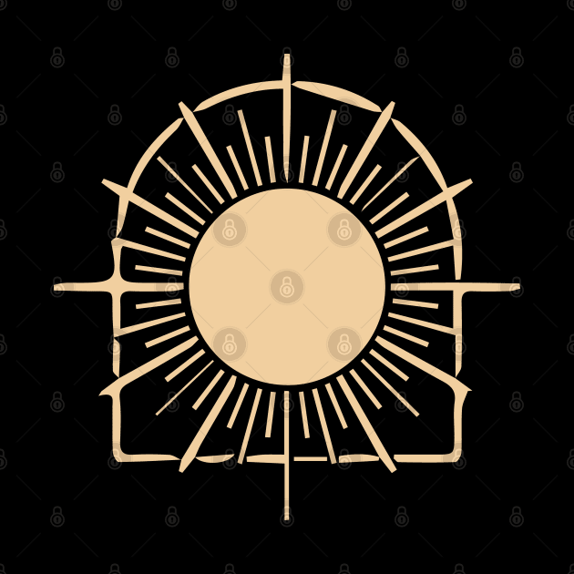 bohemian astrological design with sun, stars and sunburst. Boho linear icons or symbols in trendy minimalist style. by zaiynabhw