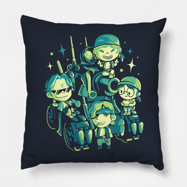 Slug Gang - Retro Game Geek Gift Pillow by eduely