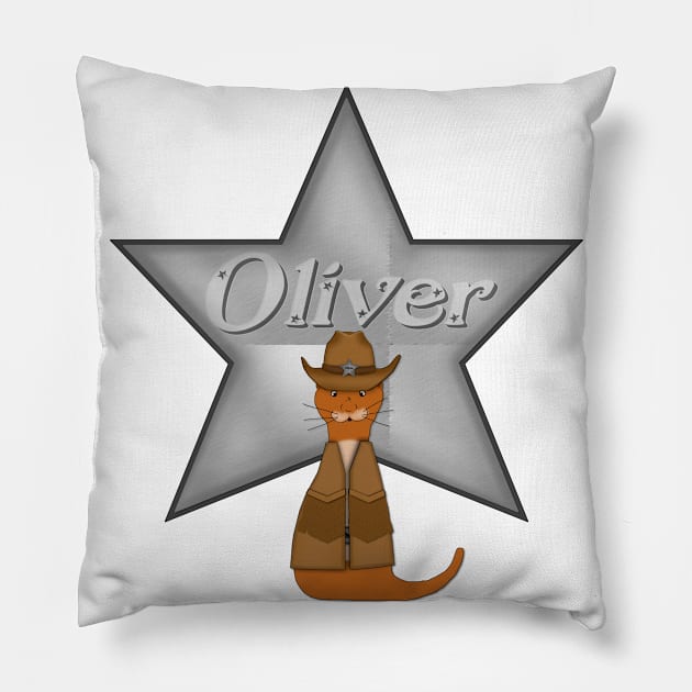 Oliver The Otter Cowboy of the Wild West Pillow by ButterflyInTheAttic