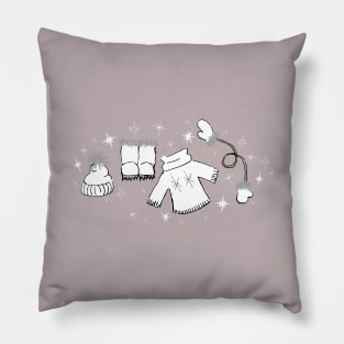 Winter weather snow lover cartoon illustration Pillow