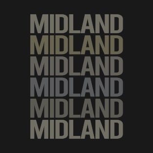 Gray Text Art Midland T-Shirt