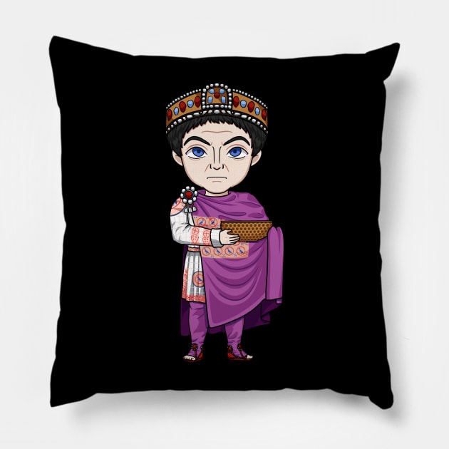 Justinian the Great: A Majestic Design Celebrating the Legacy of the Byzantine Emperor and his Achievements Pillow by Holymayo Tee