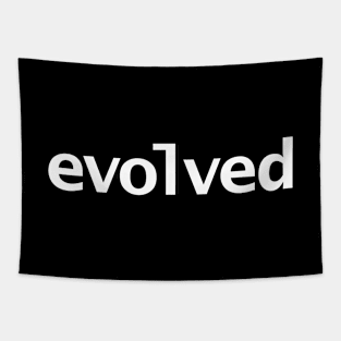 Evolved Typography White Text Tapestry